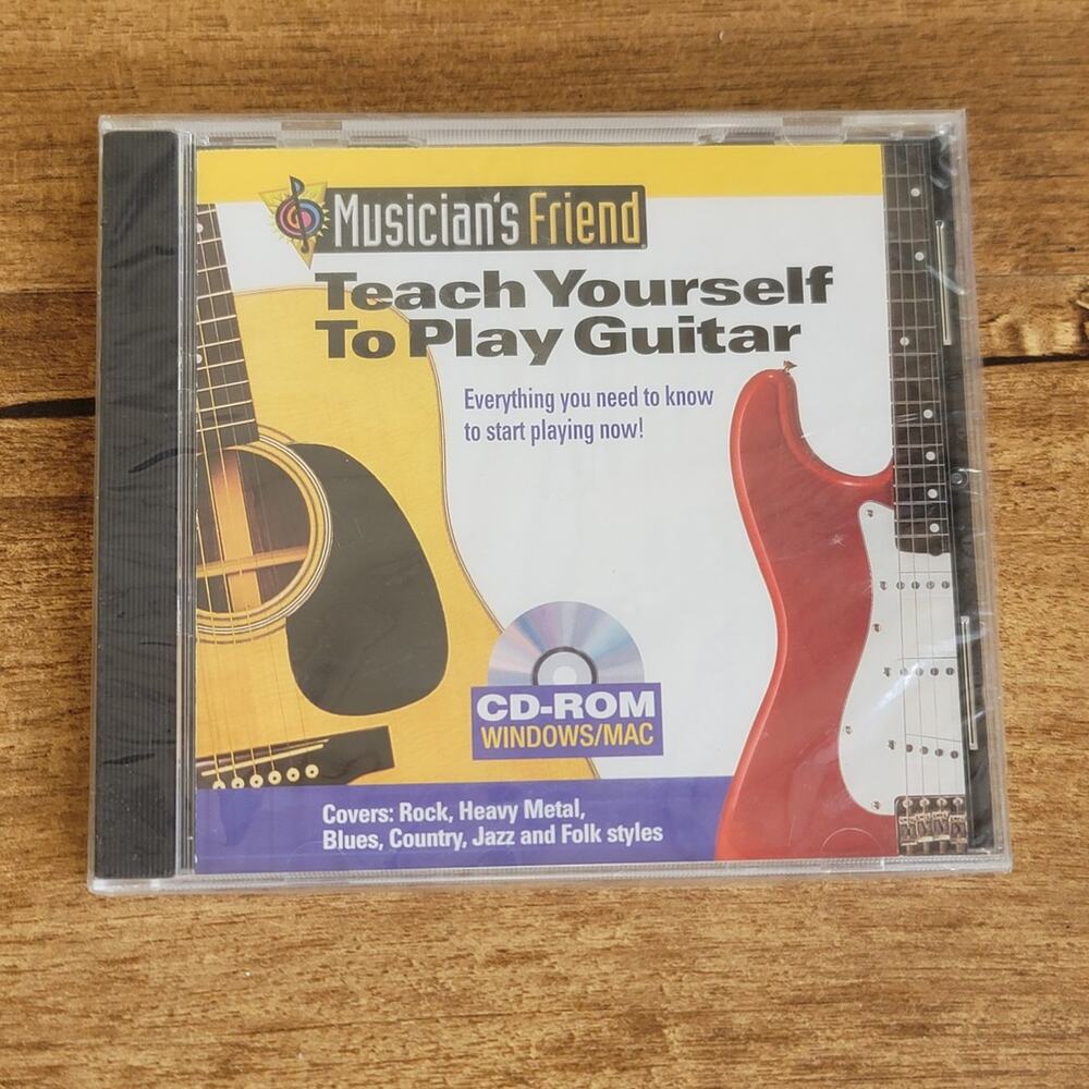 Vtg 90s TEACH YOURSELF TO PLAY GUITAR PC CD-ROM